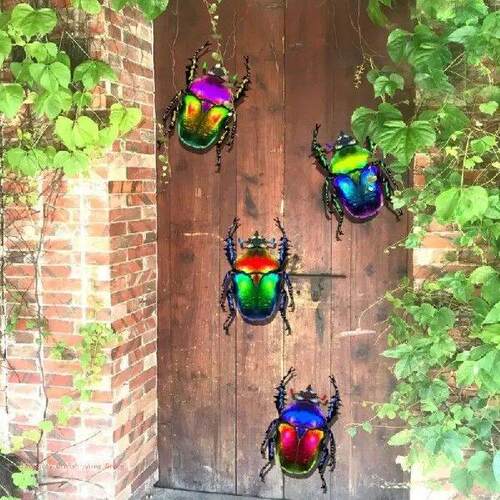 Wrought Iron Insect Wall Decoration, Garden Ornaments,