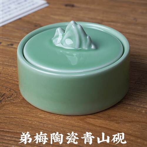 高档墨耘籍阁砚台书用天然原专石带盖高档文房四宝法可磨歙砚罗纹