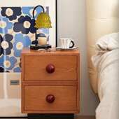 中古可爱实木现代北欧简约日式 床头柜储物柜复古边柜卧室收纳客厅