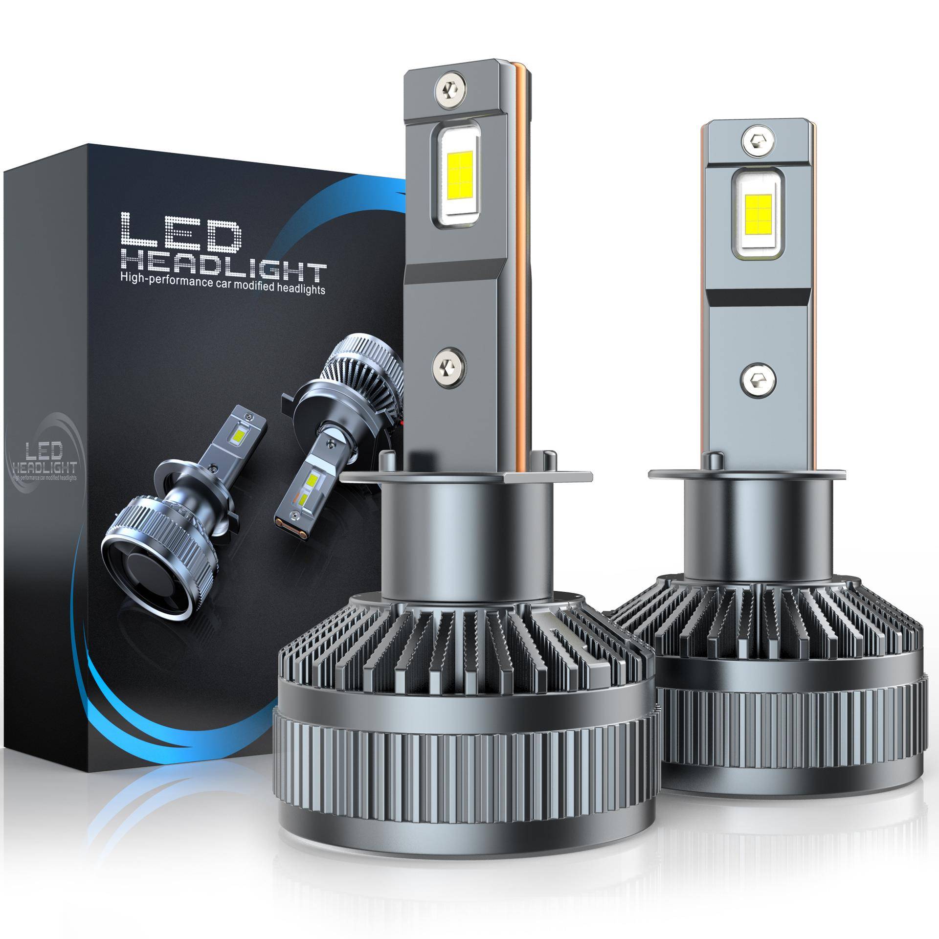 新款V28 LED汽车大灯带解码大功率120W 双铜管散热高亮小车货车灯