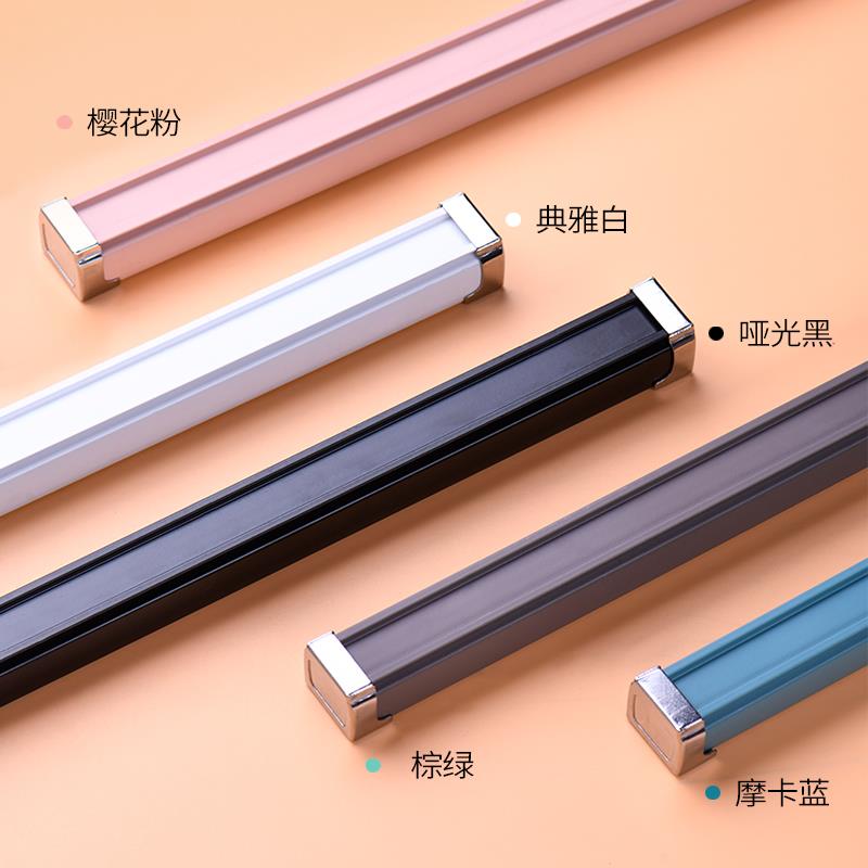 窗帘轨道单轨双轨加厚铝合金窗帘罗马杆顶装侧装滑轨滑道直轨弯轨