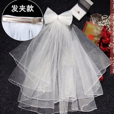头纱领证求婚登记拍照道具新娘主婚纱头饰夜市摆摊儿童公主风发饰
