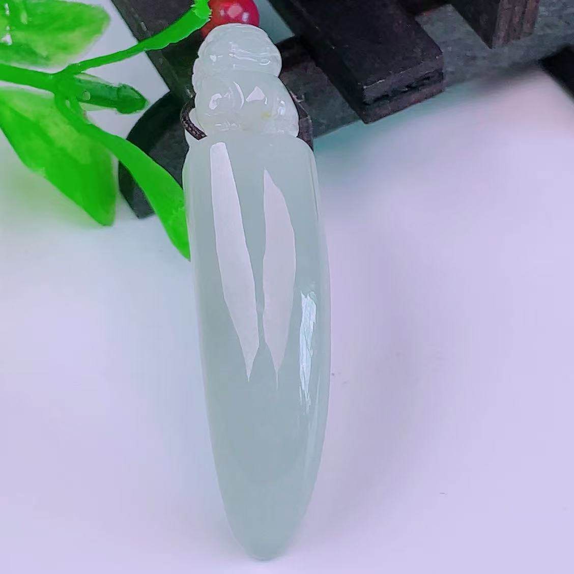 缅甸天然真品翡翠冰润水润满色高端精品珠宝闪拍福瓜玉吊坠12.60g