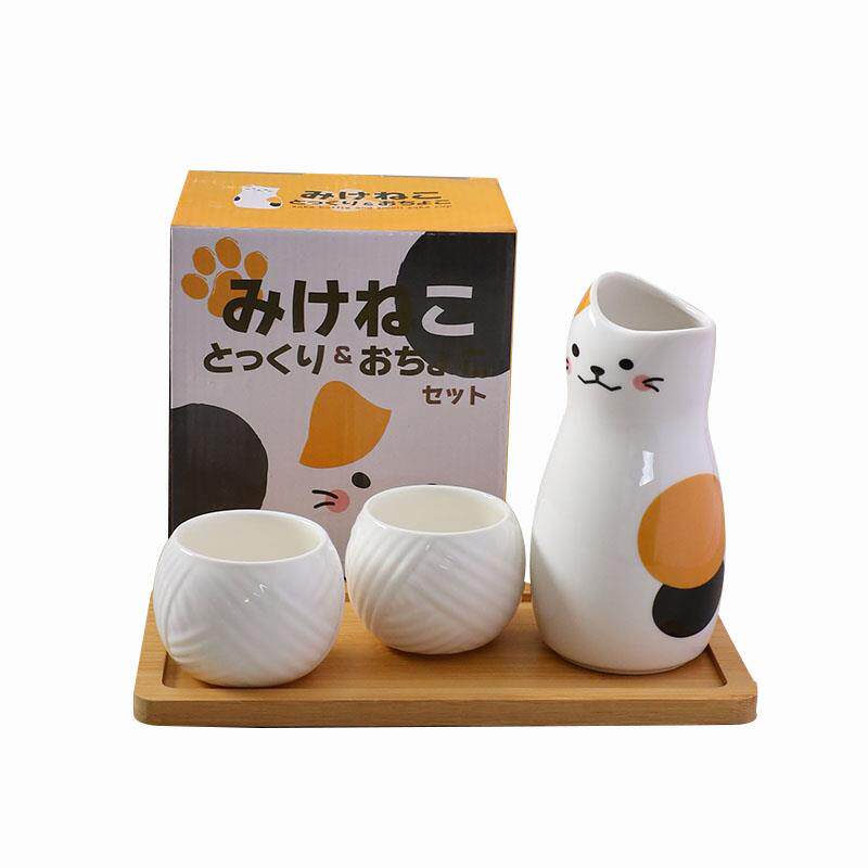 正品酒一出日本日式陶瓷清口酒壶猫咪杯酒具壶二杯温酒器酒柜摆件
