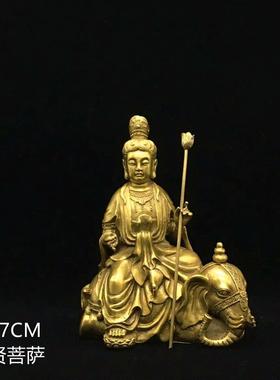 新款全黄铜观音佛文普萨佛像地藏王佛家殊用普贤普萨佛像像摆设像