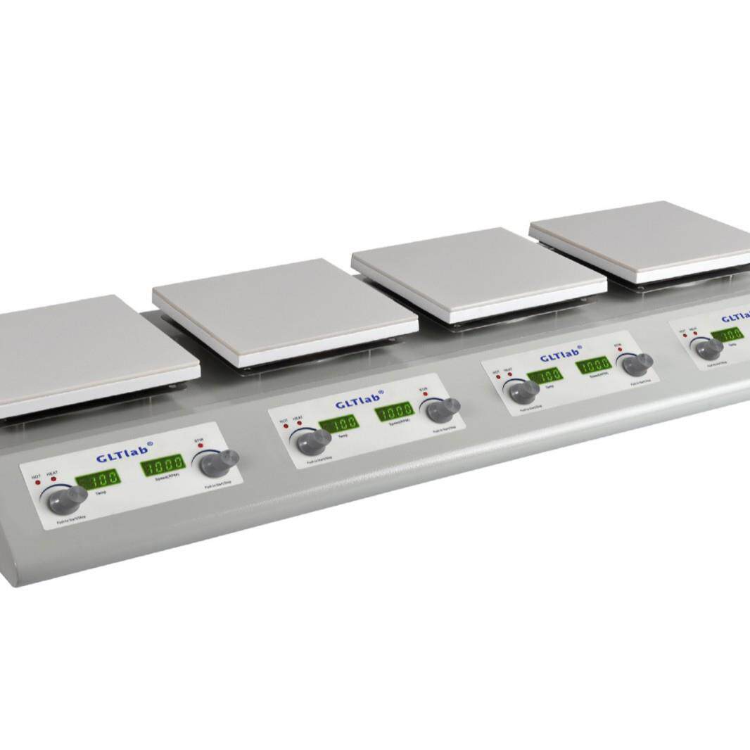 PID数控恒温磁力搅拌机四联四工位陶瓷盘实验室设备跨境多平台