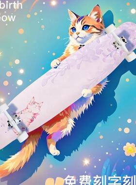 Meow喵板紫喵长板rebirth专业板粉喵dancing舞板初学者刷街长滑板