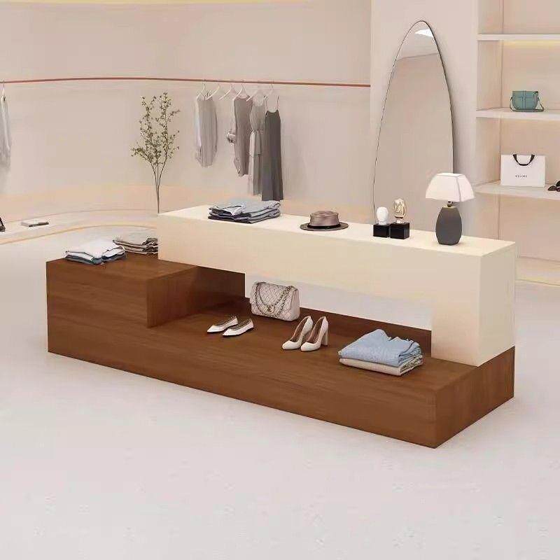服装店中岛台展示柜店铺中间摆台现代简约流水台陈列柜女装摆放桌