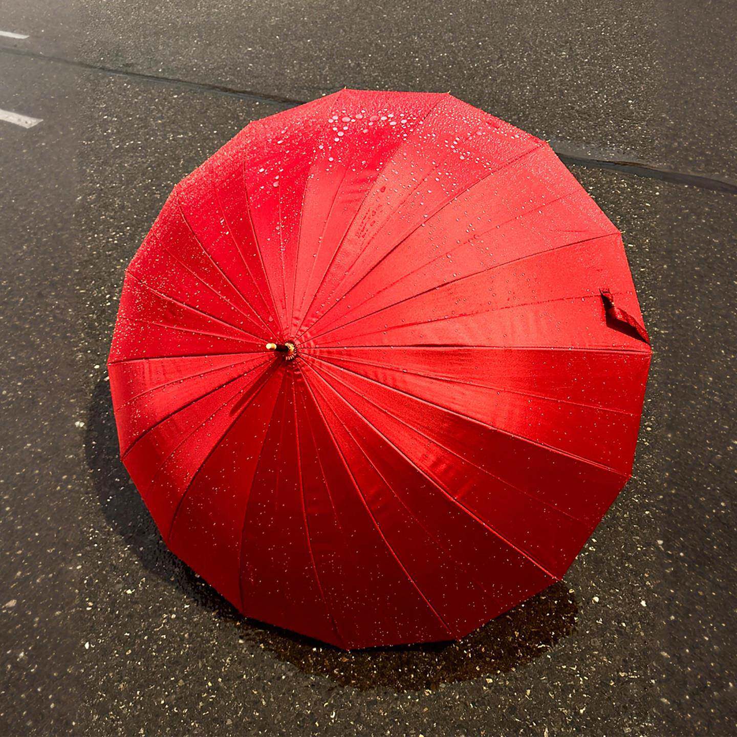 复古界的神!酒红色雨伞加大加厚加固晴雨两用伞直杆自动24骨抗风