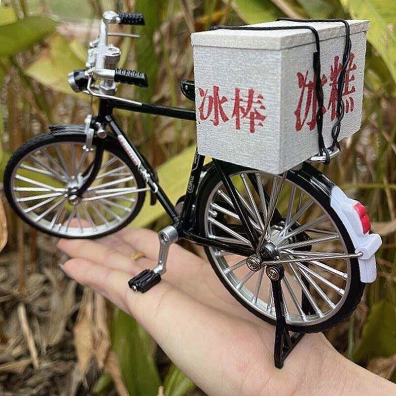 80年代自行车冰棍雪糕冰糕箱子单车模型摆件玩具