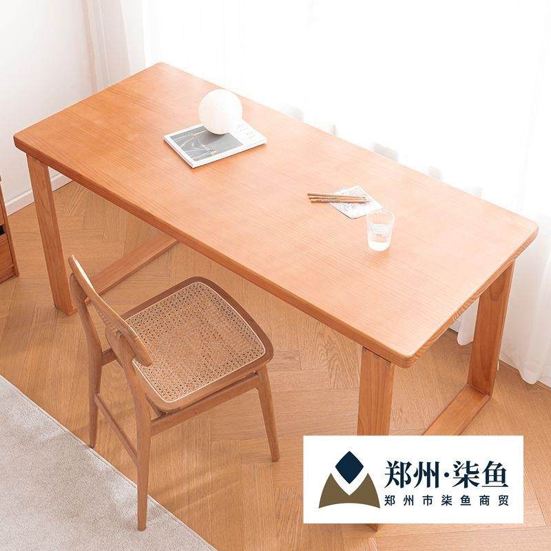 卧室全实木电脑桌家用书桌一体工作台办公桌学生学习写字桌小户型