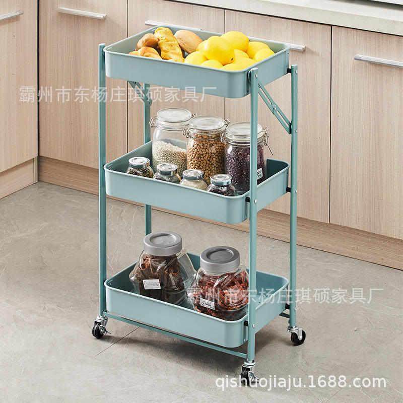 外贸批发免安装落地式小推车收纳置物架浴室厨房蔬菜零食储物架子,家装主材,置物架,淘宝优惠券,粉丝福利购,淘宝优惠卷