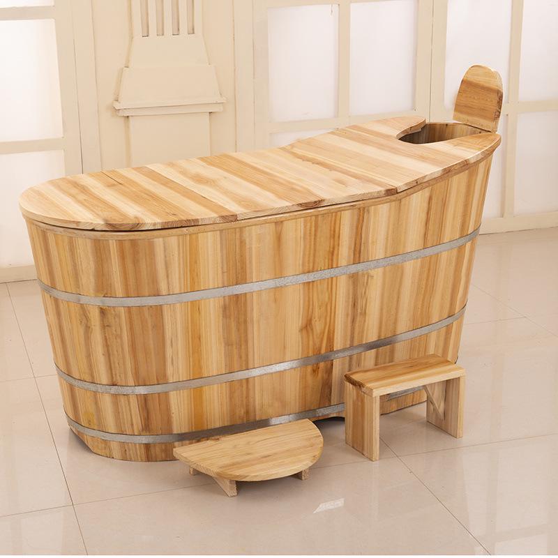 木桶泡澡桶成人木桶浴桶实木加厚大人全身熏蒸桶家用沐浴桶洗澡盆