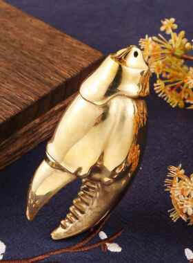 黄铜实蟹心钳桌面摆件手中把有扣HTXQ钳文玩手件创意设计汽车钥匙