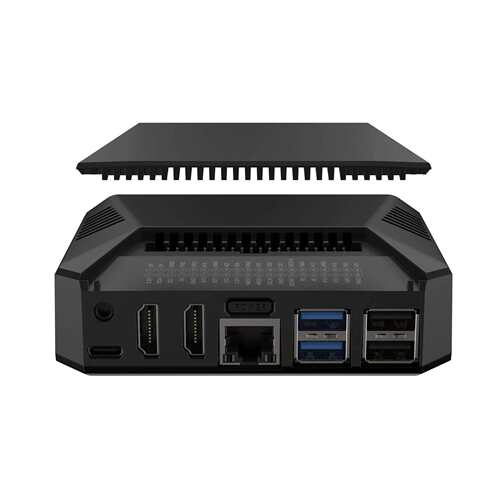 树莓派5代金属外壳ARGON ONE V3铝合金壳红外接收器PWM风扇可编程