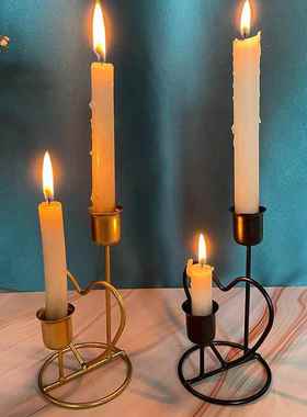 厂家直销鸡心烛台铁艺摆件家居卧室浪漫烛光氛围工艺道具量贩定制