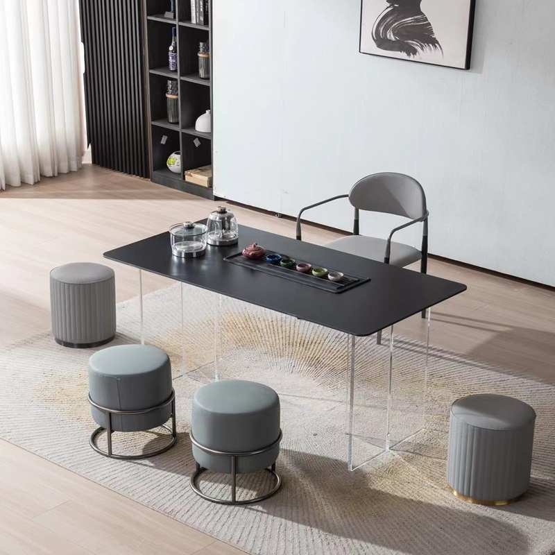 现代简约AN茶几泡茶桌客厅家用岩板茶桌茶台烧水壶一体嵌入式热浪