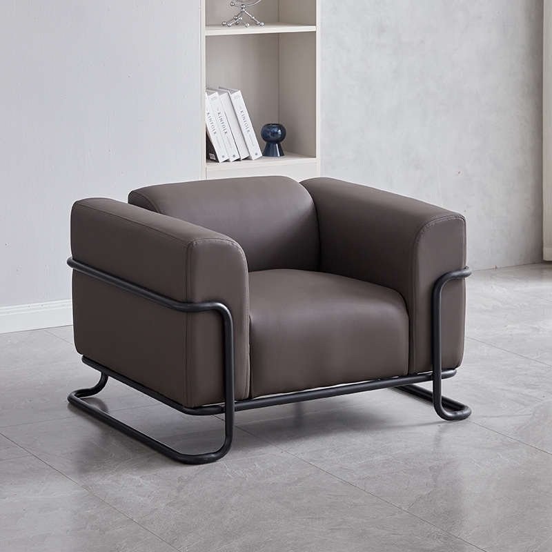 北欧轻奢民宿沙发简约现代生态真皮意式复古工业风休闲客厅沙发