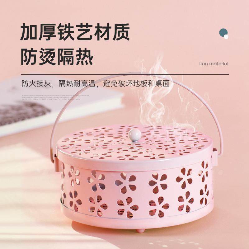 铁艺大号蚊香盘托家用神器蚊香架防火防烫带盖创意放文香盒子香炉,收纳整理,蚊香收纳盘/盒/架,淘宝优惠券,粉丝福利购,淘宝优惠卷