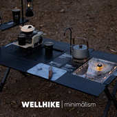 户外IGT可升降折叠多功能组合大师桌便携四单元 黑化露营烧烤餐桌