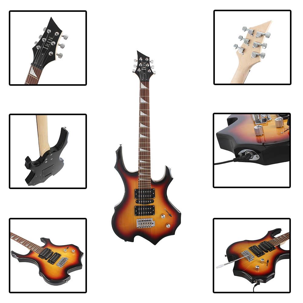 火焰电吉他单摇24品枫木初学者学生成人演奏乐器吉他guitar