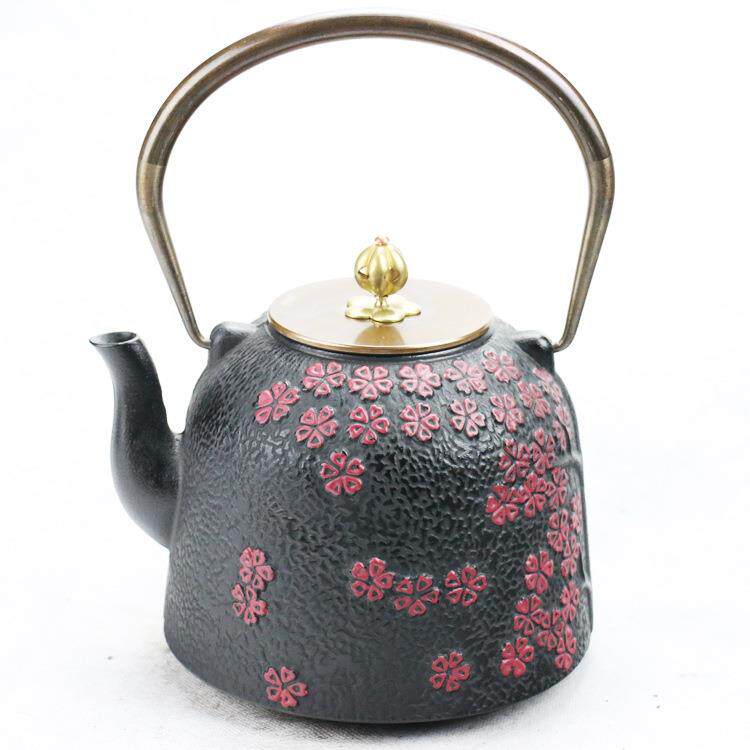 铸铁壶千本樱生铁煮茶壶生铁茶壶 纯手工老铁壶泡茶壶 茶具
