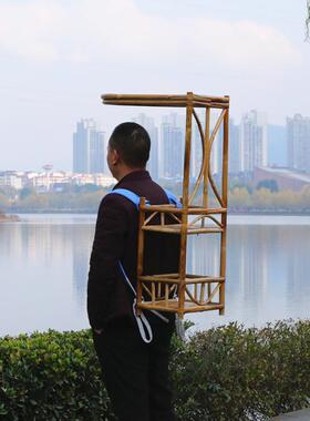 书生竹篓竹制宁采臣古代背书箱广告揹包移动售货揹筐行脚僧人徒步