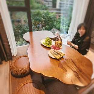 原木大板功夫阳台泡茶台桌酒店民宿简约现代整板实木茶几桌高75cm