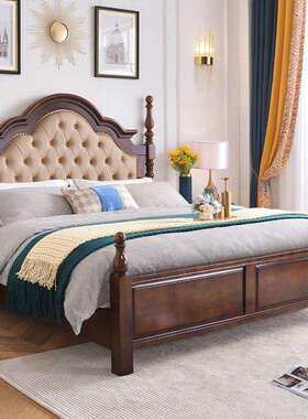 美式乡村实木主卧1人.8米轻床奢婚婚床现代其他/oth简约1.5米双床