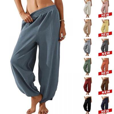 C 93648 Loose Wide Leg Pants with Elastic Waist 宽松阔腿裤