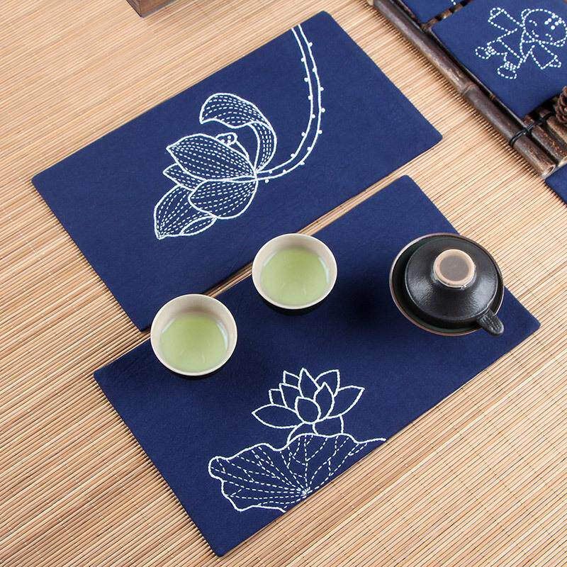 茶席刺绣diy手工材料包 茶杯垫刺子绣花绣品丝带绣解闷手工自己绣