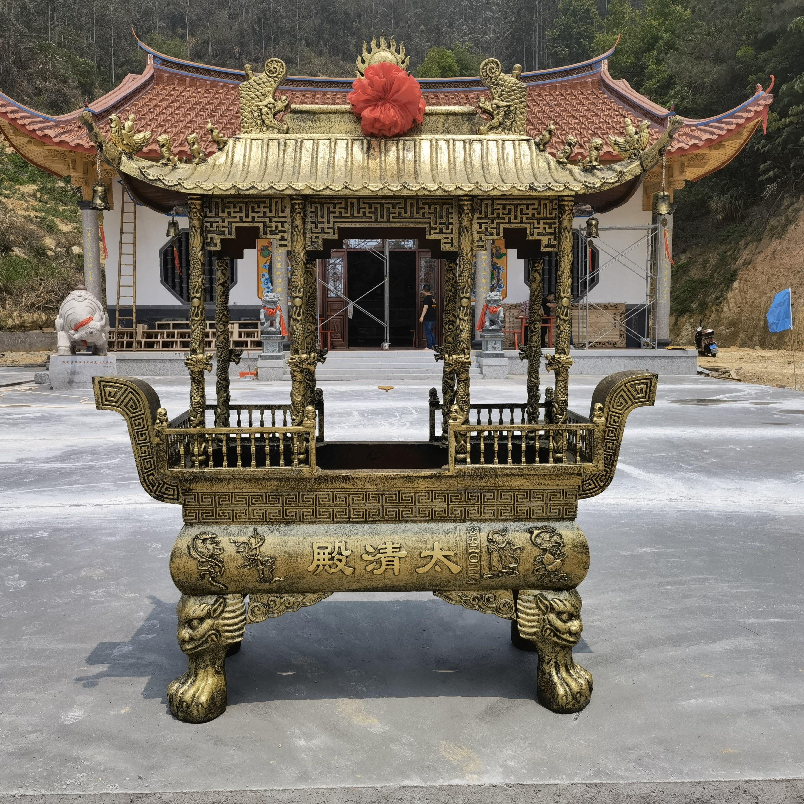 寺庙香炉寺庙铸铁烧香炉宗祠香火炉祠堂烧香的香炉长方形天地炉