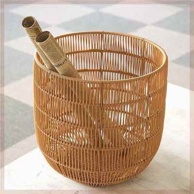 书画收纳画桶筒书报编织竹篓手工收纳筐书字房画篮卷纸轴ANL子大