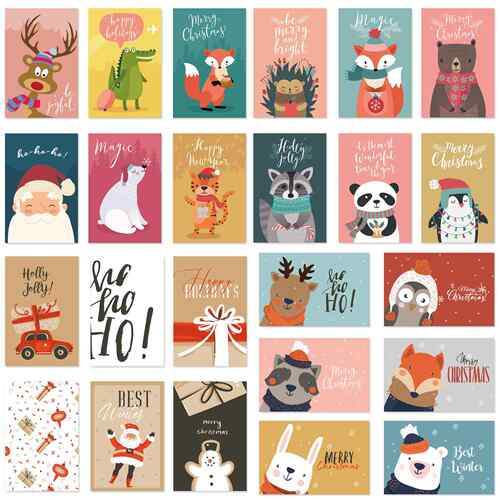 24pcs Christmas Greeting Card Envelop Merry Christmas Cards