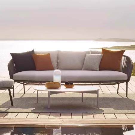 北欧户外藤编沙发庭院防水防晒藤椅茶几组合室外编织休闲创意躺椅