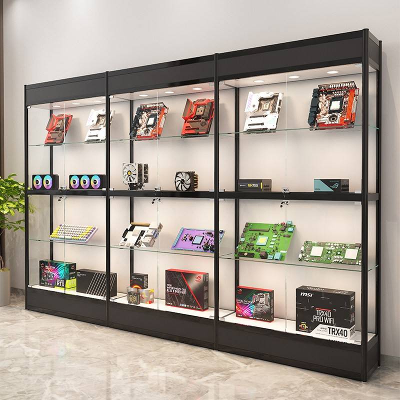玻璃展柜工厂样品展示柜汽车用品展架电子产品样板间礼品柜展示柜