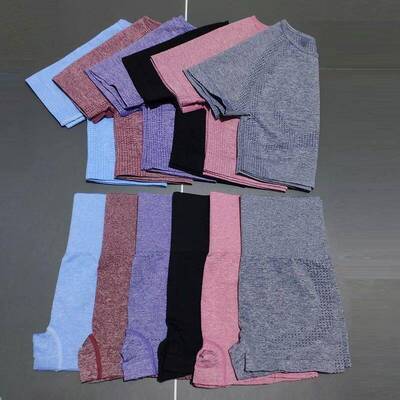 2Pcs/Set Women High Waist Seamless Yoga Set Gym Clothes Fitn