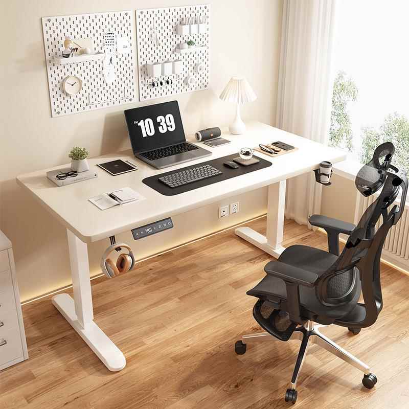 实木电动升降桌双电机站立式电脑桌简约家用可升降书桌智能升降台