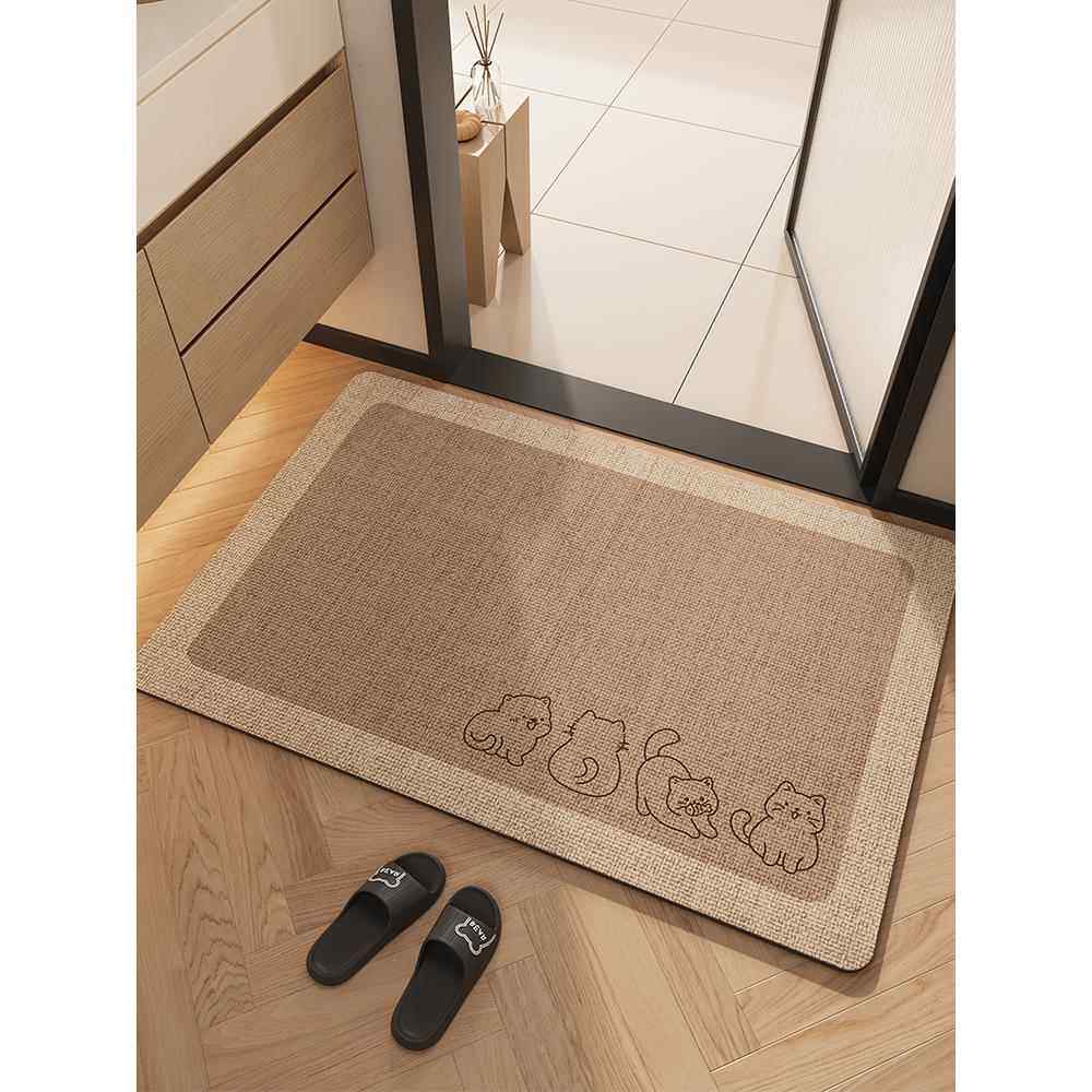 浴室吸水地垫卫生间门口防滑脚垫厕所硅藻泥速干洗手间垫子可裁剪