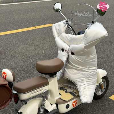 电动车挡风被冬季加绒特厚电动车挡风被冬天防水摩托车牛角扣通用