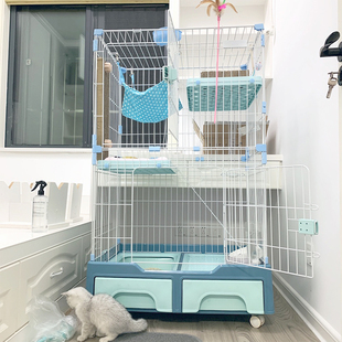 猫笼子家用猫别墅超大猫舍宠物猫咪室内带厕所三层可放猫砂盆猫屋