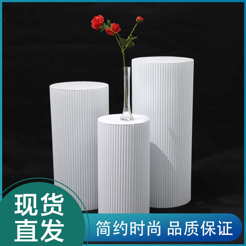 甜品路藝婚禮引擺件場景臺道具褶皺布置桌鐵裝飾婚慶舞臺蛋糕圓柱
