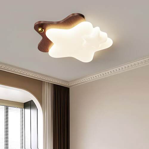 古风复古客胡厅灯奶油新桃款木897纹色大厅主中灯智能护眼卧室吸