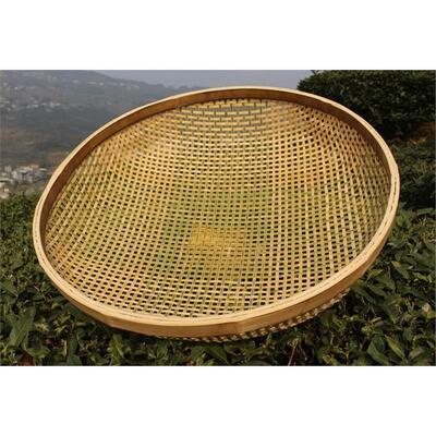 凹底竹筛有孔竹编筛子竹编簸箕 筛茶叶末工具竹筛竹制品粉末筛子