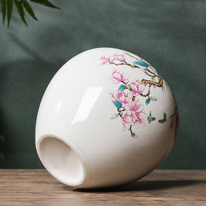 景德镇陶瓷花瓶奶油风玉兰花高颜值水养水培白色花瓶中式家居摆件