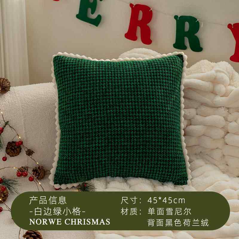 高档节抱枕圣枕诞礼沙发物靠枕垫节日装饰拍摄刺绣套腰枕靠腰美式