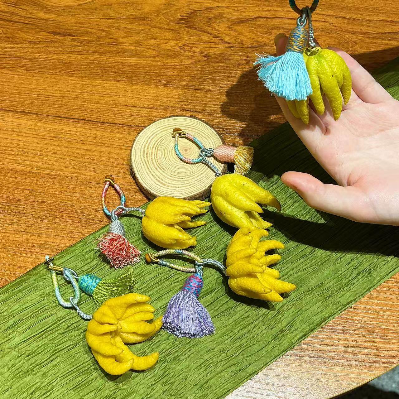 佛手柑挂饰藏式流苏穗子手作香薰送礼母亲节祝福送长辈车载挂件