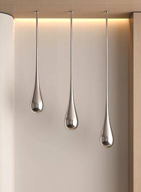 酒店售楼展厅大堂装水滴雕塑奢电镀挂饰商业街轻玄关悬tz-019挂装