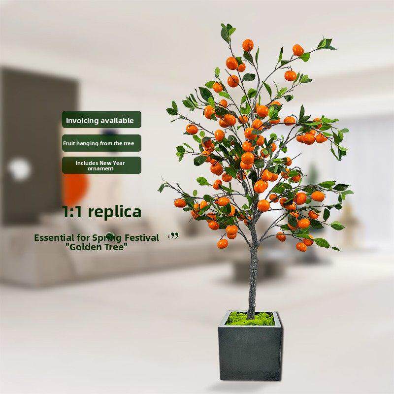 大型模拟橙果树橙树植物室内客厅人造树装饰绿色植物盆栽景观装饰