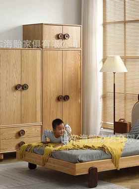 卧室儿顶17153衣柜实用木双层收纳矮柜双门柜小户童型家小童挂衣